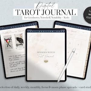 Digitales Tarot Journal, Hexen Planer, Moderne Hexe Journal Digital, Mond Tarot, Goodnotes, iPad Planer, Modernes Mystisches Journal, Orakel
