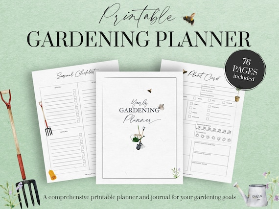 Gardening Planner Printable, Garden Planner, Garden Journal Planner, Plant Planner, Garden Organizer, Garden Gift, Garden Notebook