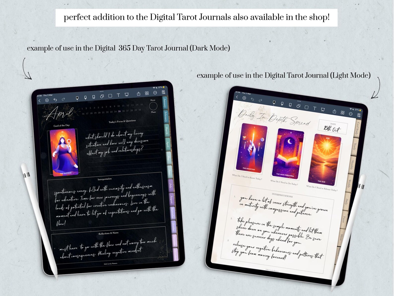 Tarot Card Digital Stickers, Tarot Journal Stickers, Tarot Card ...