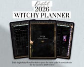 Digital 2026 Witchy Planner, Dark Mode, Dated Yearly Planner, Modern Witch, Tarot Journal, Moon Rituals, Goal Planner, Goodnotes
