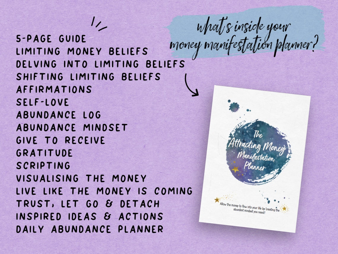 Printable Money Manifestation Planner Law of Attraction | Etsy