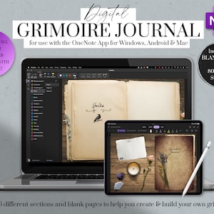 OneNote プランナー、デジタル グリモア ジャーナル、魔女プランナー、タロット ジャーナル、スペル ブック、スペル キット、魔術キット、シャドウ ブック OneNote