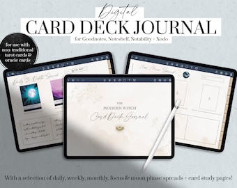 Witchy Card Deck Journal Digital, Oracle Card Journal, Tarot Journal Digital, Witchy Planner, Dark Mode Tarot Goodnotes, iPad Planner