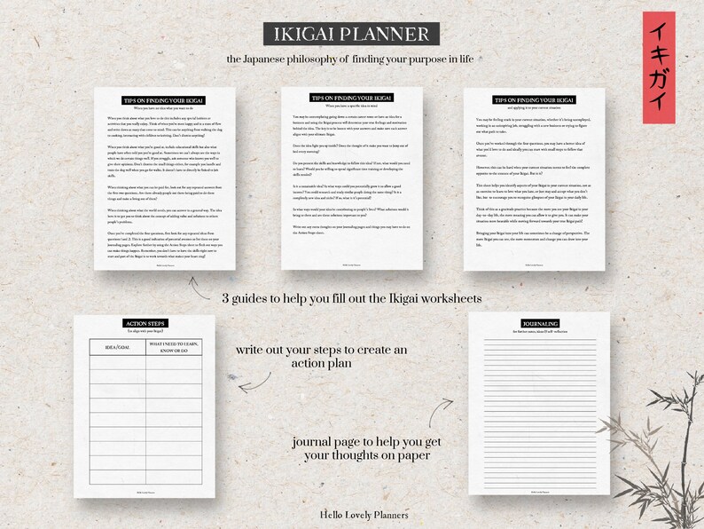 The Printable Japanese Planner Bundle Ikigai Planner Kaizen Etsy