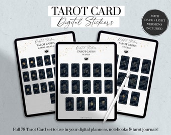 Tarot Card Digital Stickers, Tarot Journal Stickers, Tarot Card Goodnotes, Witchy Planner Stickers, Modern Witch Tarot Cards, iPad Stickers