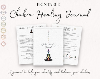 Chakra Journal Printable, Chakra Healing Journal, Spiritual Journal for Women Self Care Journal, Balancing Chakra Journal Spiritual Healing