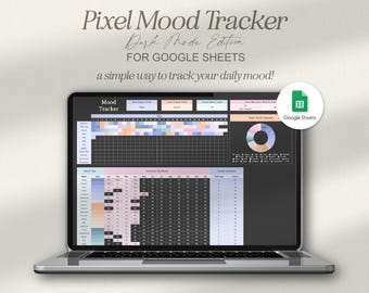 Google Sheets Mood Tracker, Pixel Mood Tracker, Mood Tracker Spreadsheet, Self Care Tracker, Health Tracker, Anxiety Tracker, Mood in Pixels