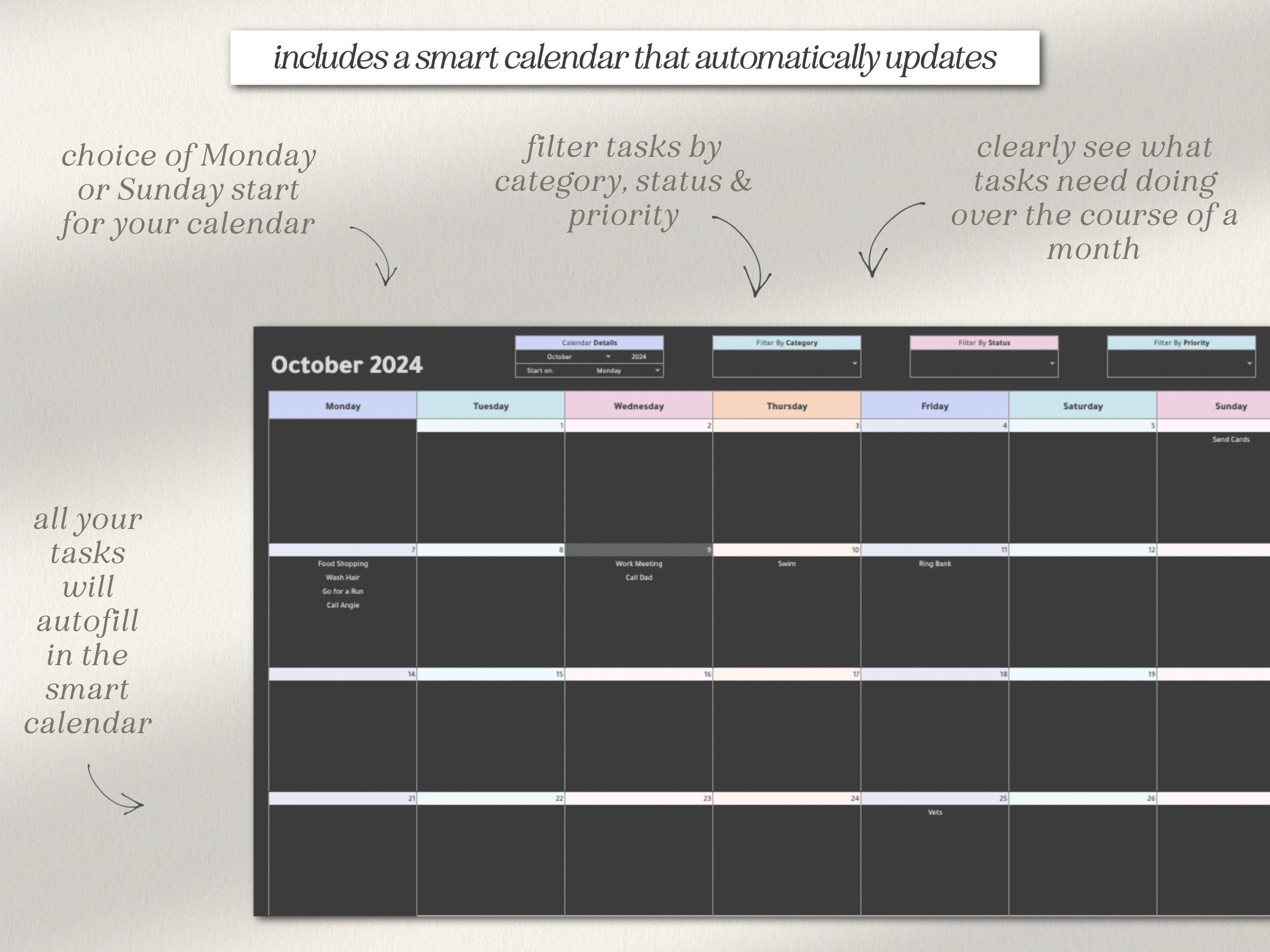 Google Sheets Task Tracker and Smart Calendar, Task Scheduler ...