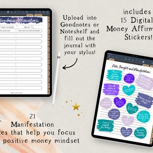 Digital Money Manifestation Planner & Journal, Law of Attraction Planner, Abundance, Self-Love, Money Mindset, Noteshelf, Goodnotes image 2