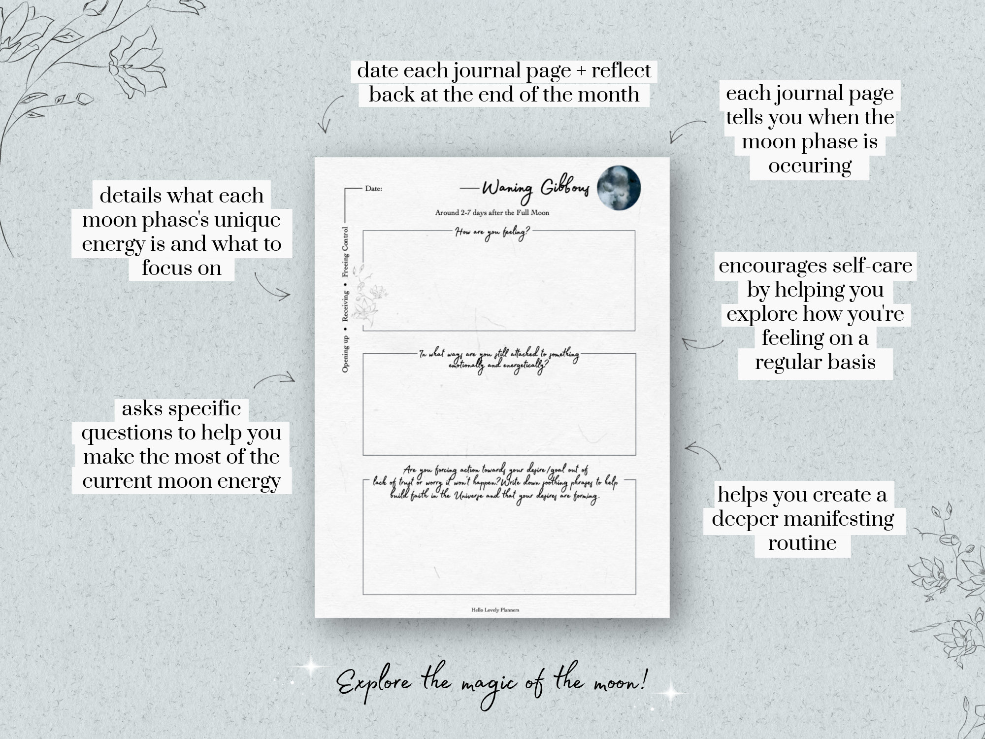 Printable Moon Cycle Bundle Moon Cycle Journal &amp; Moon - Etsy UK