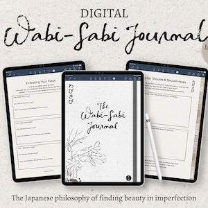 Digital Wabi-Sabi Journal, Japanese Planner, Self-Growth, Embrace Imperfections, Mindset Planner, Perspective Planner