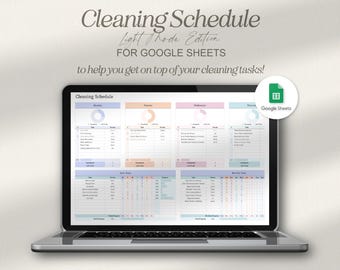 Google Sheets Cleaning Schedule Planner, ADHD Cleaning Checklist, Cleaning Task Tracker Spreadsheet, Chore Chart, Editable Sheets