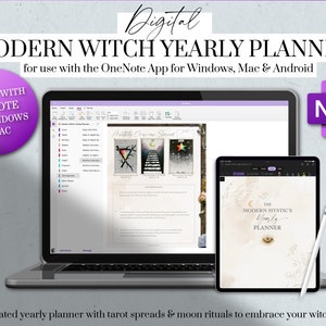 OneNote Planner Digital, Undated Yearly Planner, Witchy Planner, Tarot Journal, Moon Rituals, Goal Planner, iPad Planner, OneNote Yearly