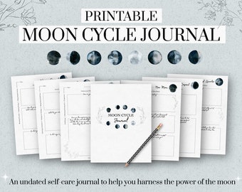 Printable Moon Cycle Journal, Moon Phase Manifestation, Law of Attraction Planner, Moon Manifesting, Moon Magic, Moon Phases