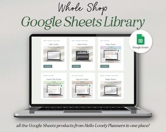 Google Sheets Library, Google Sheet Spreadsheets, Budget Spreadsheets, Monthly Planner Spreadsheets, Google Sheets Planners