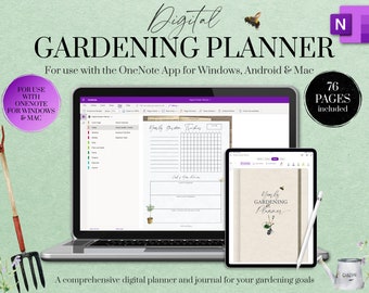 OneNote Planner, Digital Gardening Planner, Garden Journal Planner, Plant Planner, Garden Organizer, Garden Gift, Garden Notebook