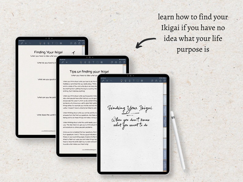Digital Ikigai Planner, Japanese Planner, Find Your Life Purpose, Goal Setting, Career Planner, Goodnotes, Notability image 3