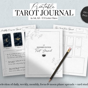 Tarot Journal zum Ausdrucken, Witchy Planer, Moderne Hexe Journal zum Ausdrucken, Mond Tarot, Moderne mystische Journal, Orakel Journal
