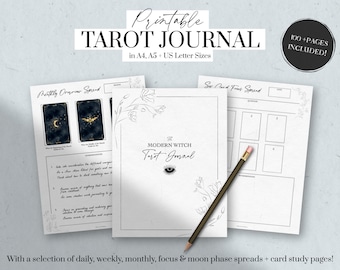 Tarot Journal Printable, Witchy Planner, Modern Witch Journal Printable, Moon Tarot, Modern Mystic Journal, Oracle Journal