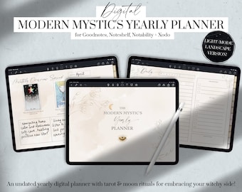 Digital Witchy Planner, Yearly Undated Planner, Landscape, Tarot Journal, Moon Rituals, Goal Planner, iPad Planner, Goodnotes, Noteshelf