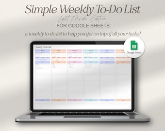 Google Sheets Weekly To-Do List, Daily Task Tracker, To Do List Spreadsheet, Productivity Planner, Task Management, Google Spreadsheet