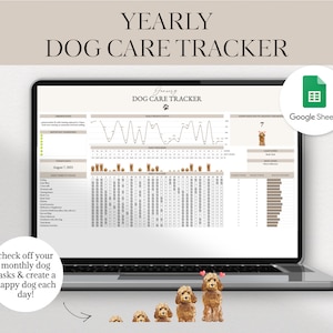 Spreadsheet Dog Care Tracker, Google Sheets, Dog Training Planner, Puppy Training Tracker, New Dog Owner, Dog Care Planner, Monthly Tracker