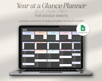 Planner annuale di Google Fogli, calendario annuale di Google Fogli, foglio di calcolo del calendario annuale semplice, calendario di panoramica annuale 2026
