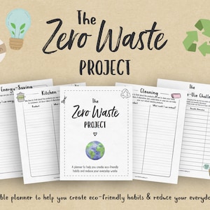 The Printable Zero Waste Project, Conscious Living Journal, Reduce Waste, Single-Use Plastic, Environment, Recycle, Printable Pages