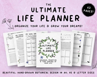 The Ultimate Life Planner, Printable Planner, Goal Setting, Monthly Planner, Passion Planner, Life Organizer