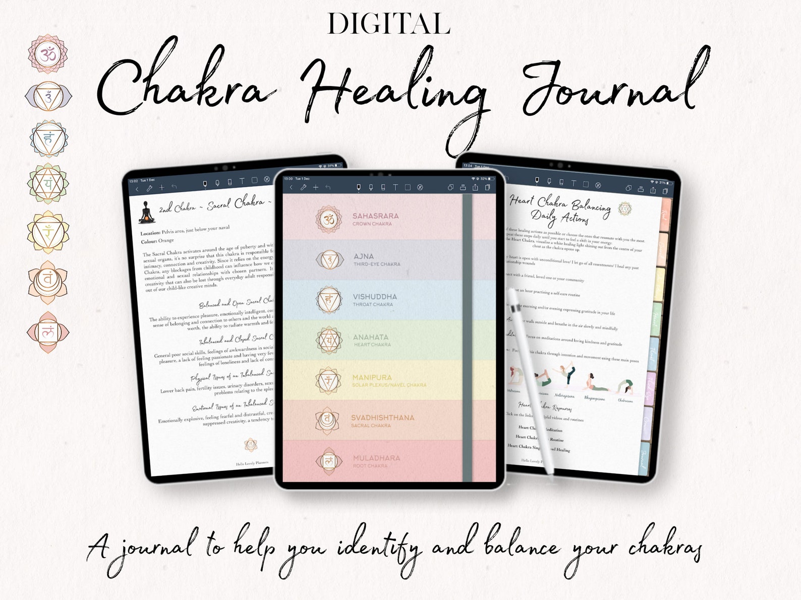 Digital Chakra Healing Journal Spiritual Journal Selfcare Etsy