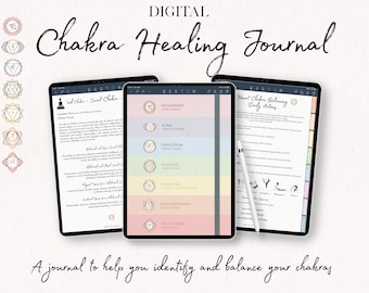 Digital Chakra Healing Journal, Spiritual Journal, Self-Care Journal, Law of Attraction, Chakra Balancing, Yoga, Meditation, Goodnotes
