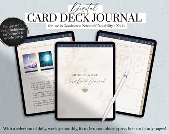 Witchy Card Deck Journal Digital, Oracle Card Journal, Tarot Journal Digital, Witchy Planner, Dark Mode Journal, Goodnotes, iPad Planner