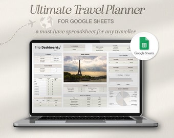 Travel Planner for Google Sheets, Trip Planner Spreadsheet, Travel Itinerary, Budget Spreadsheet for Vacation, Family Vacation Planner
