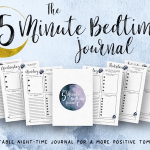 Druckbares 5-Minuten-Bedtime Journal, Dankbarkeits-Journal, Gesetz der Anziehung, Manifestation Planer, Abendplaner, Positivitätsplaner