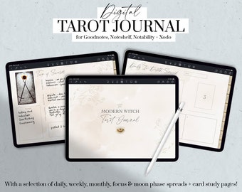 Digital Tarot Journal, Witchy Planner, Modern Witch Journal Digital, Moon Tarot, Goodnotes, iPad Planner, Mystic Journal, Oracle Journal