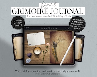 Grimoire Journal Digital, Planificador de Brujas, Diario de Tarot, Diario Wiccan, Libro de Hechizos, Kit de Hechizos, Kit de Brujería, Goodnotes, Libro de las Sombras