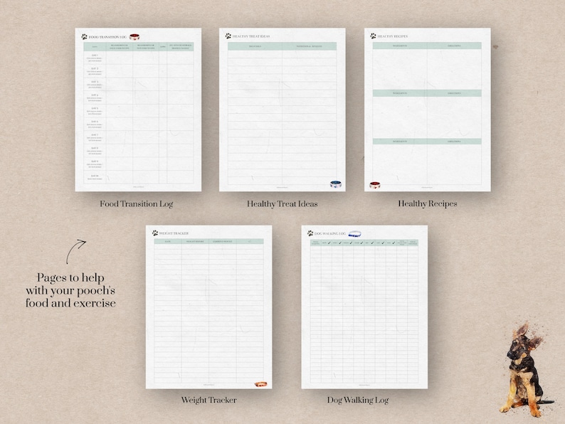 Dog Care Planner Printable Pet Organizer Puppy Planner Dog | Etsy