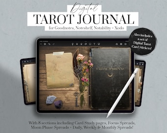 Digital Tarot Journal, Witchy Planner, Modern Witch Journal, Digital Tarot Card Stickers, iPad Planner, Grimoire Journal, Book of Shadows