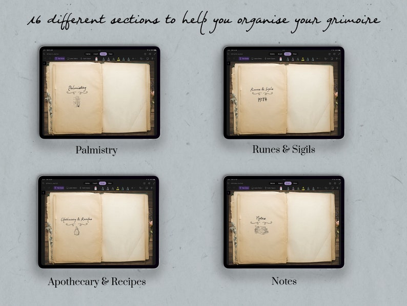 OneNote Planner, Digital Grimoire Journal, Witch Planner, Tarot Journal, Spell Book, Spell Kit, Witchcraft Kit, Book of Shadows OneNote image 6