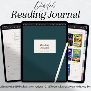 Digital Reading Journal, Reading Planner, Reading Tracker, Reading Log, Book Review Journal for Goodnotes, Book Tracker, Book Journal