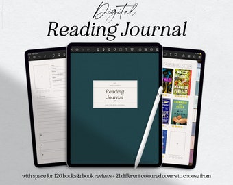 Digital Reading Journal, Reading Planner, Reading Tracker, Reading Log, Book Review Journal for Goodnotes, Book Tracker, Book Journal