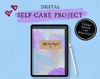 Digital Self-Care Project, Vertical Edition, Self-Love Planner, Mental Health, Happiness, Mindset, Goodnotes, Noteshelf, Notability