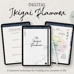 Digital Ikigai Planner, Japanese Planner, Find Your Life Purpose, Goal Setting, Career Planner, Goodnotes, Notability