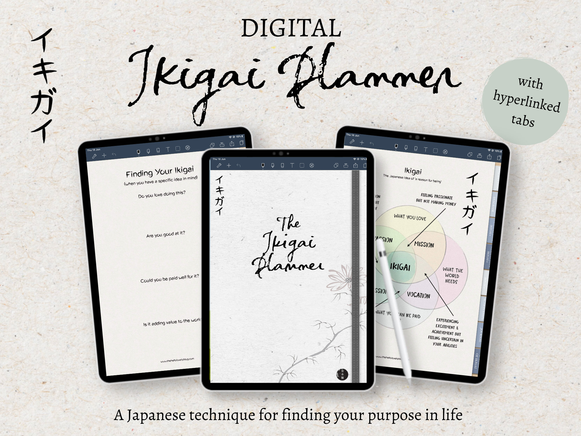Digital Ikigai Planner Japanese Planner Find Your Life Etsy UK