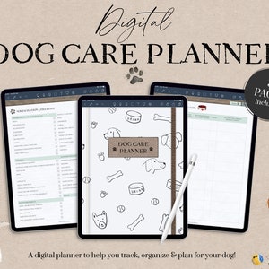 Dog Care Planner Digital, Pet Organizer, Puppy Planner, Dog Health Planner, Vet Tracker, Dog Walking Log, Dog Behaviour Journal, Goodnotes