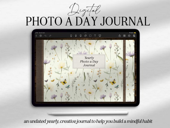 Digital Photo a Day Journal, Daily Photo Project, 365 Day Journal, Keepsake Journal, Photography Project, Photo Album, Memory Book