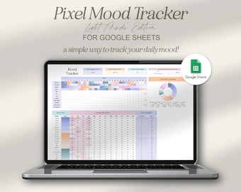 Google Sheets Mood Tracker, Pixel Mood Tracker, Mood Tracker Spreadsheet, Self Care Tracker, Health Tracker, Anxiety Tracker, Mood in Pixels