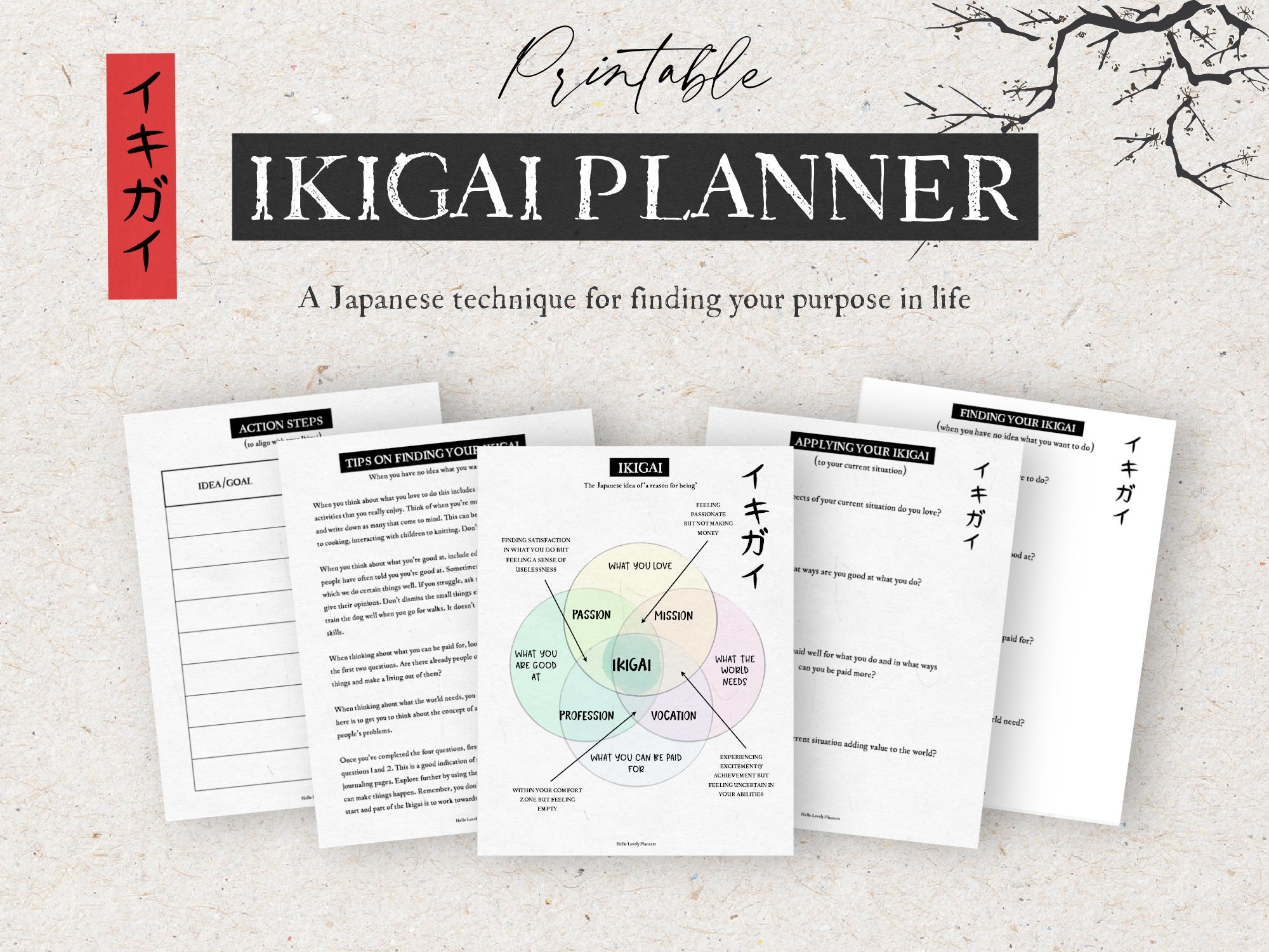 The Printable Ikigai Planner Find Your Life Purpose Passion Etsy