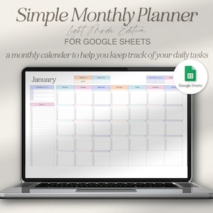 Planificador mensual de Hojas de cálculo de Google, Calendario de Hojas de cálculo de Google, Planificador de listas de tareas de Hojas de cálculo de Google, Planificador mensual de tareas, Planificador anual de hojas de cálculo