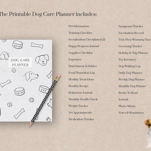 Dog Care Planner Printable, Pet Organizer, Puppy Planner, Dog Health ...